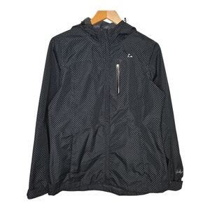 Paradox Womens Polka Dot Full Zip Hooded Waterproof Rain Jacket Size Small